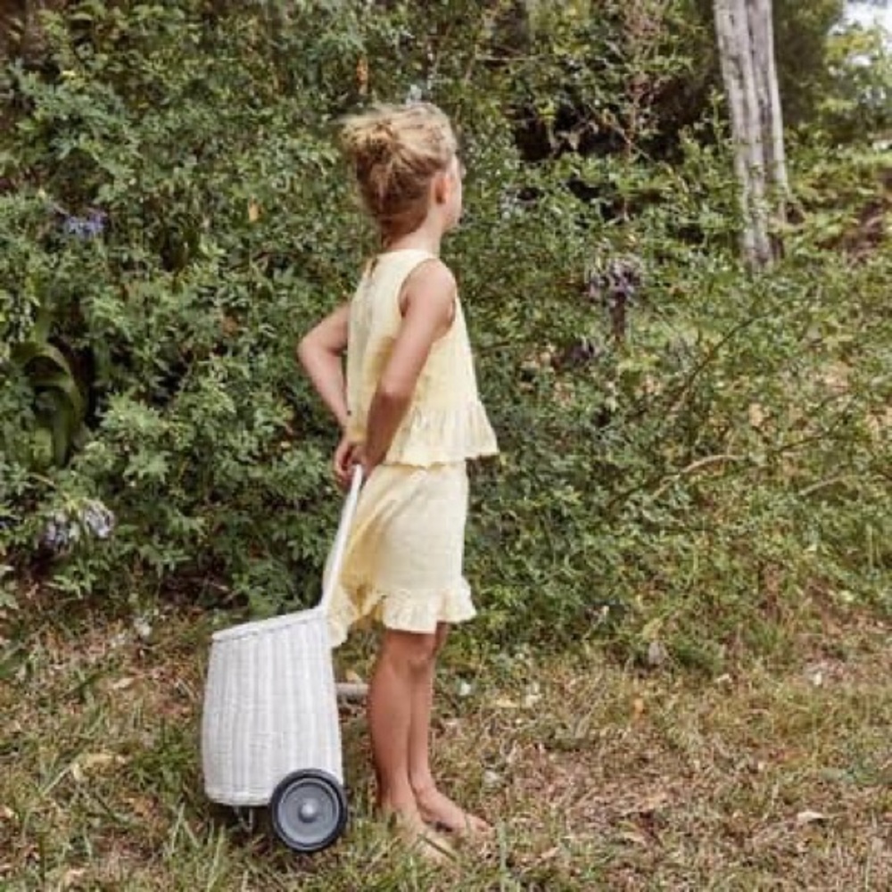 Olli Ella Rattan Original Luggy in White